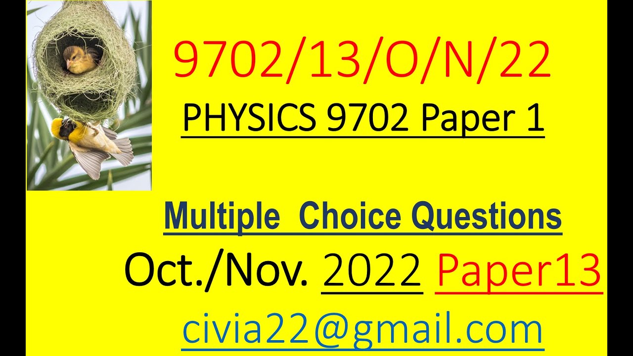 CAIE AS Physics 9702 October/November 2022 Paper 13 solved MCQs