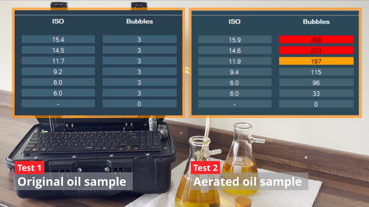Particle Pal Pro oil testing, excluding air bubbles from bottle sampling