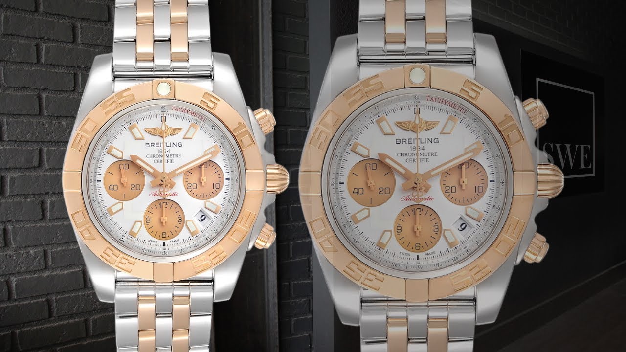 Breitling Chronomat 41 Steel Rose Gold Silver Dial Watch CB0140 | SwissWatchExpo