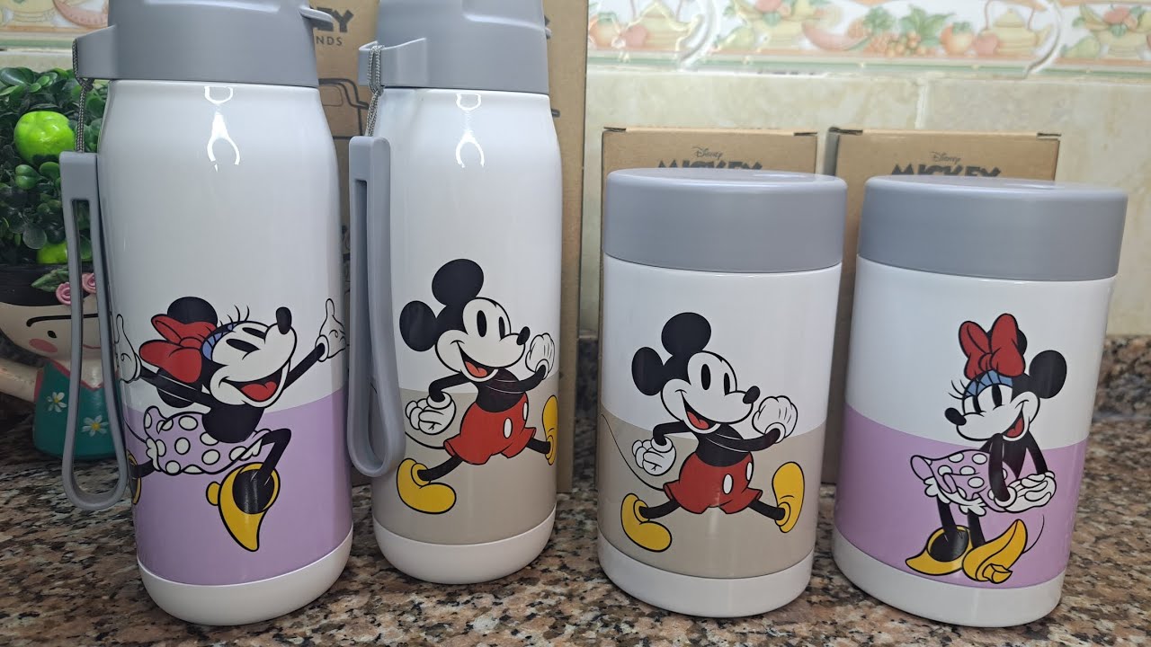 Termo para alimentos 530 ml ~ Botella termica c/pico 510ml Disney Mickey & amigos Tupperware