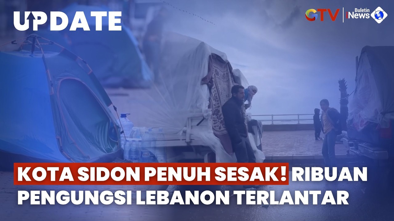Sedih! Kota Sidon Penuh Sesak, Ribuan Pengungsi Lebanon Terpaksa Tidur di Mobil
