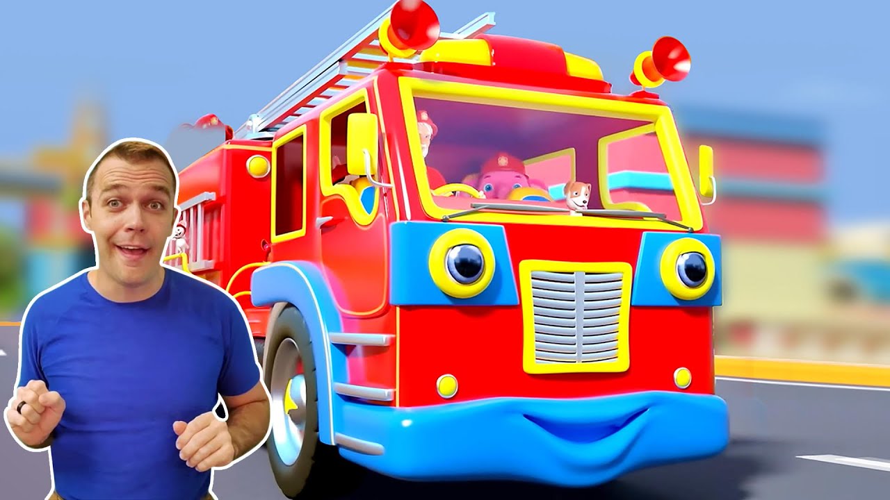 Wheels on the Firetruck | Vehicle Rhyme for Babies | ASL
