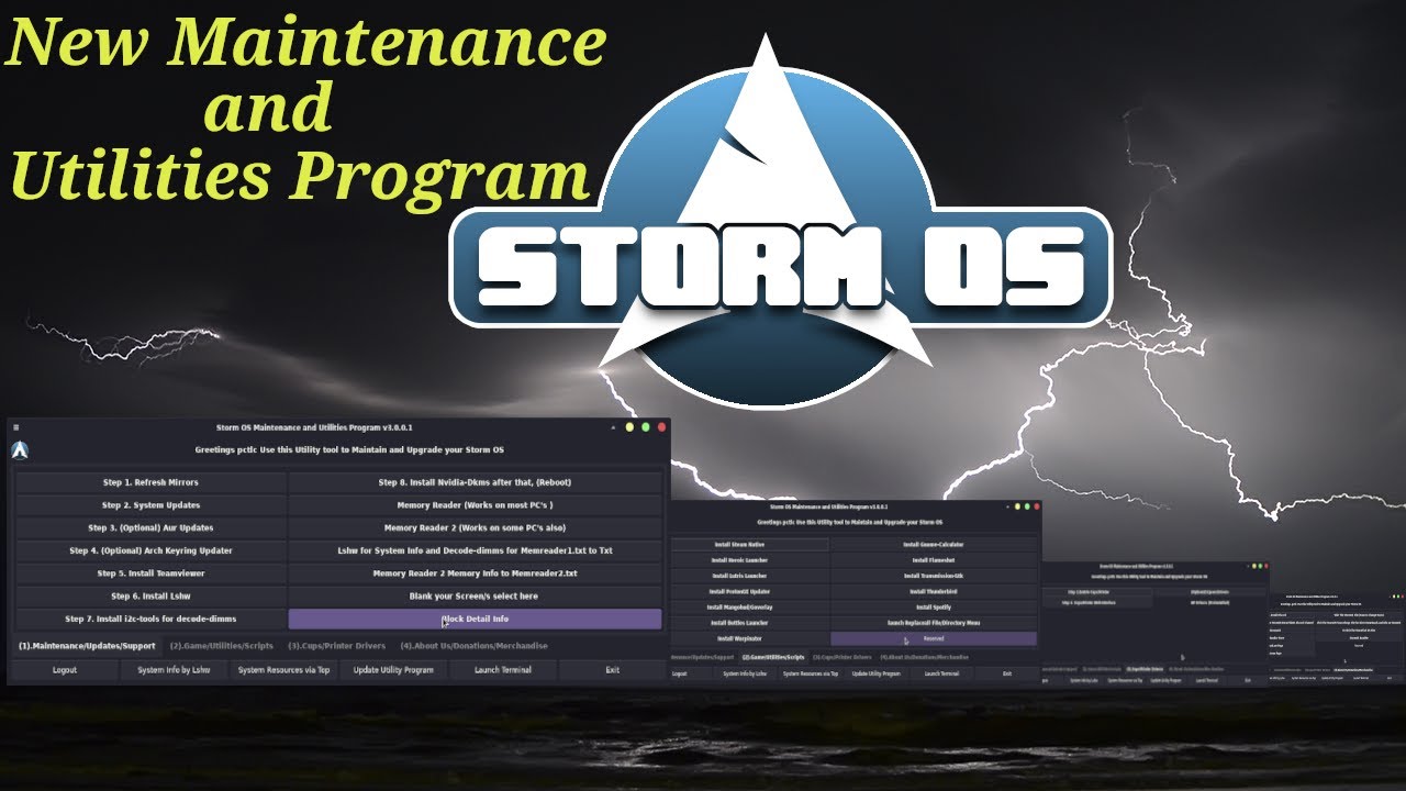 StormOS New Maintenance and Utilities Program