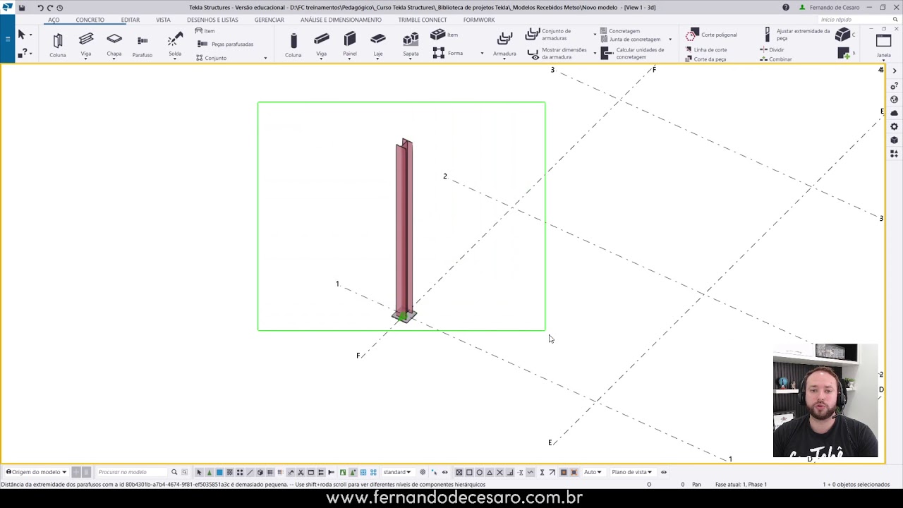 Problemas ao gerar desenho no Tekla Structures