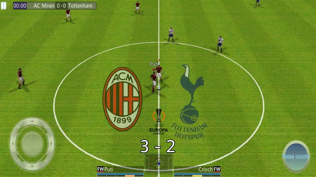 Winner Soccer Evo League/ Football de Vainqueur 2022 Android Gameplay Ac Milan Vs Tottenham [HD]