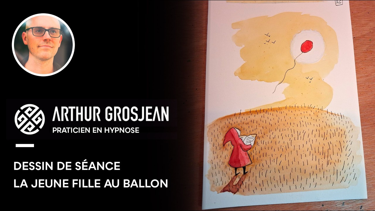 Dessin de séance d'hypnose : la jeune fille au ballon