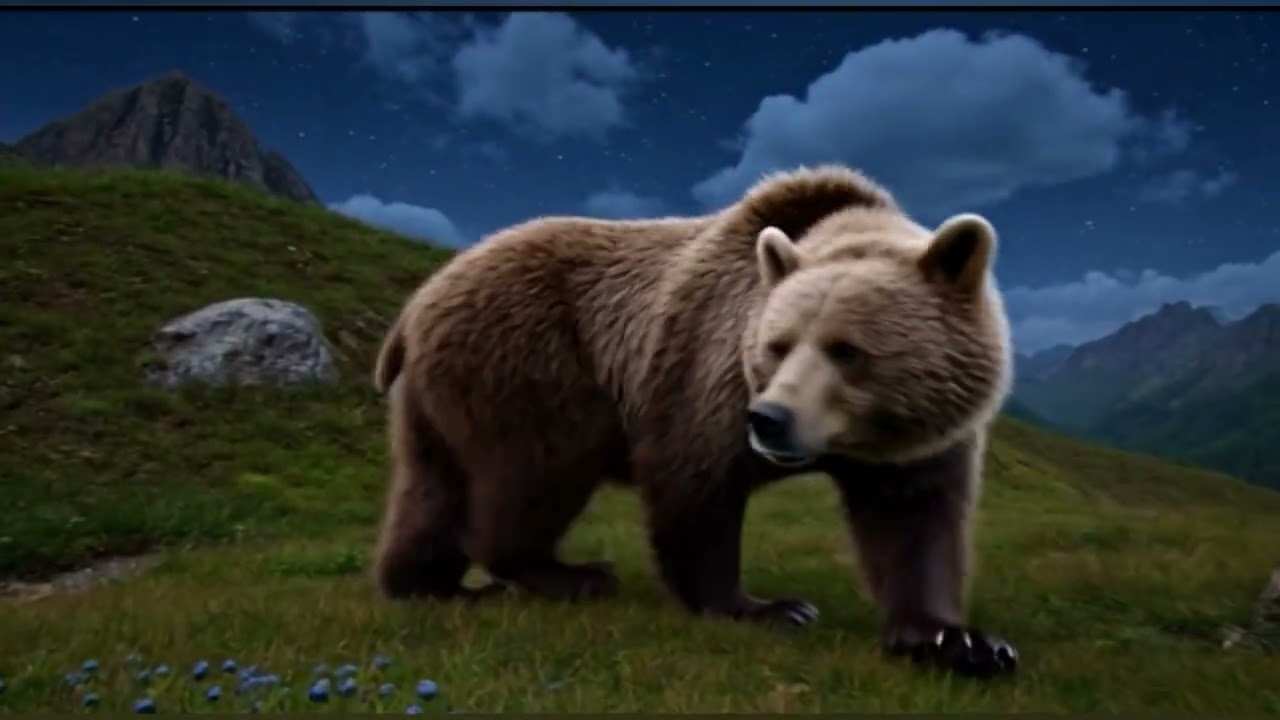 Bear Family & blueberry & airplane 