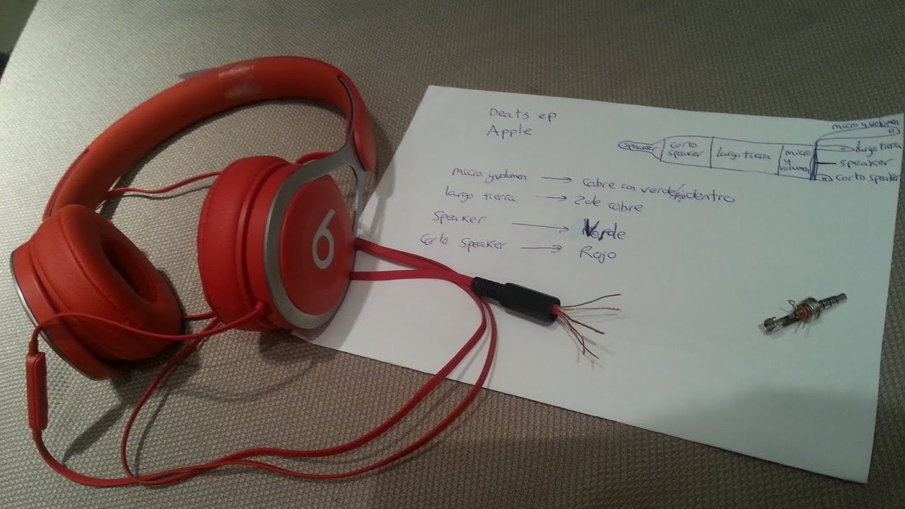 Reparar Cascos Auriculares beats ep Apple con microfono  Jack 4 contactos 3.5 mm