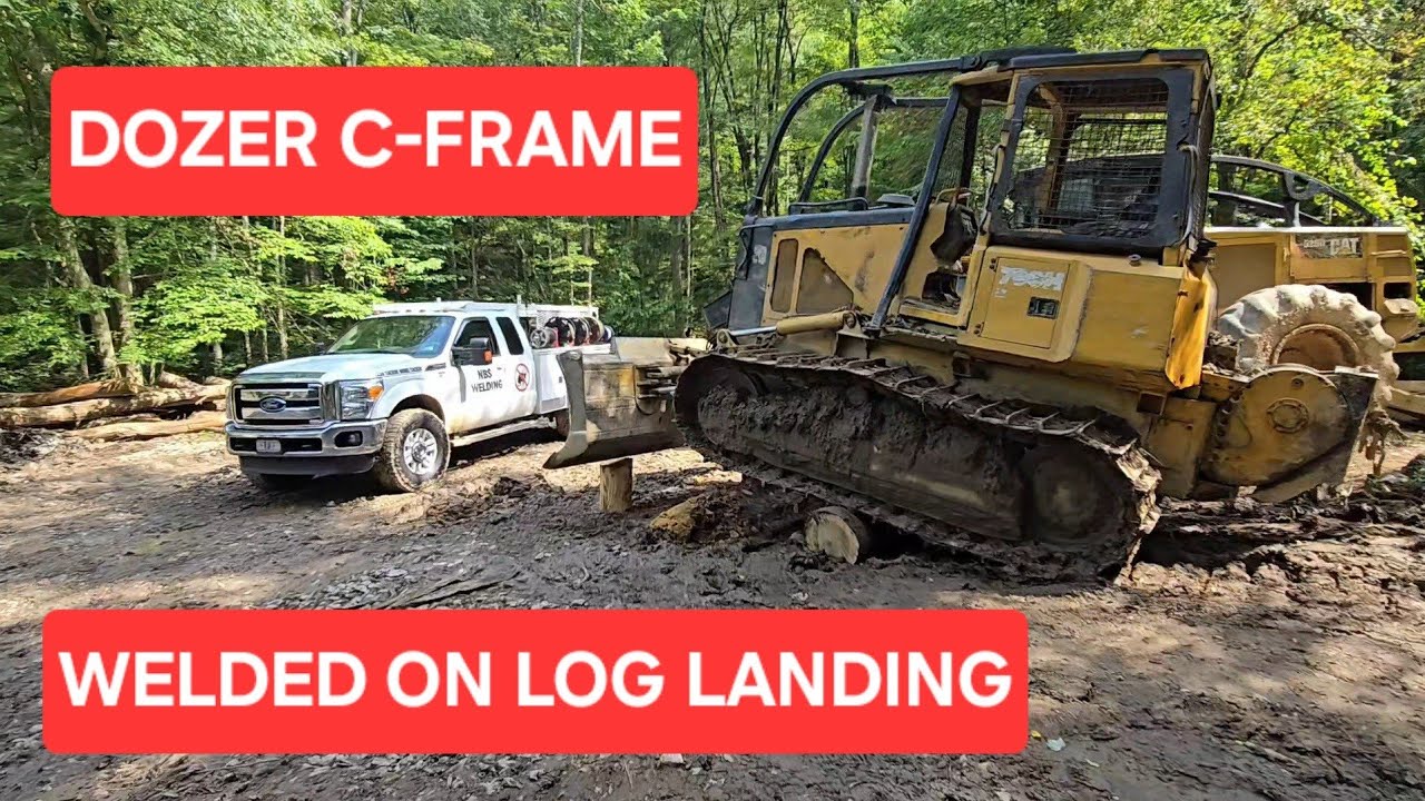 Dozer C-frame weld repair on a logging job