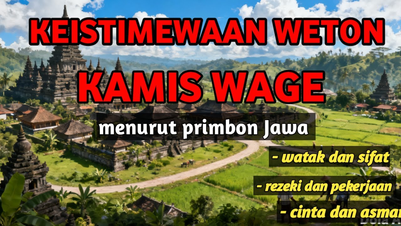 KEISTIMEWAAN WETON KAMIS WAGE MENURUT PRIMBON JAWA ‼️