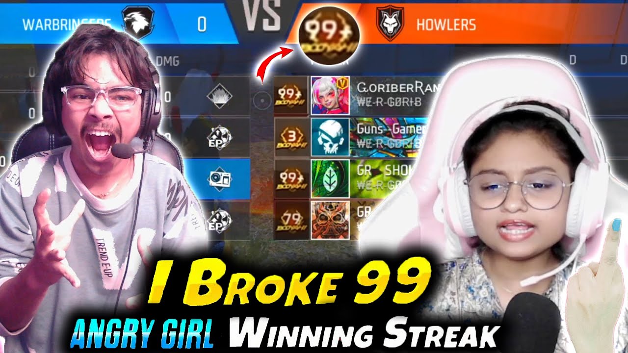 First Time Break 99 Winning Streak 😱Laka Gamer Vs Angry girl Youtuber 😡 गुस्सा हो गया ||