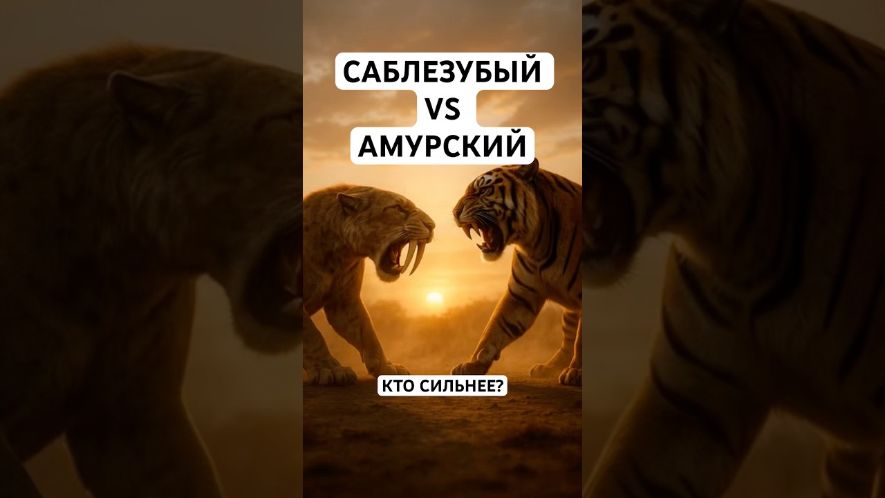 САБЛЕЗУБЫЙ VS АМУРСКИЙ ТИГРЫ. КТО СИЛЬНЕЕ? #тигр #tiger #природа #животные #animals #cat #cats #fact