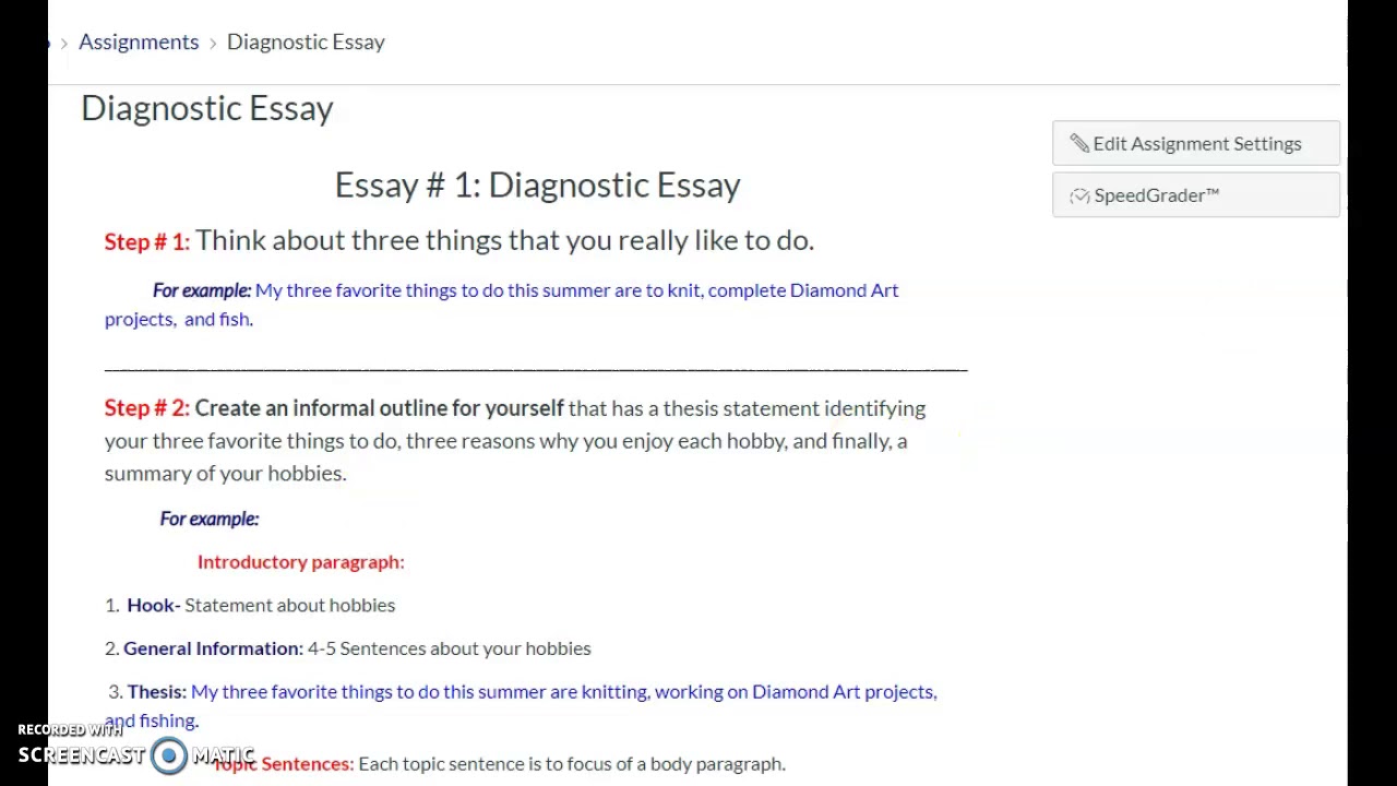 Essay Upload Help - Diagnostic Essay