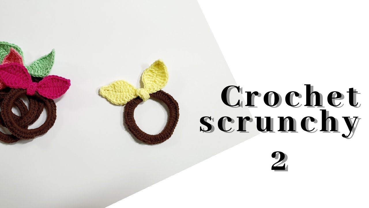 리본 곱창밴드, crochet scrunchy