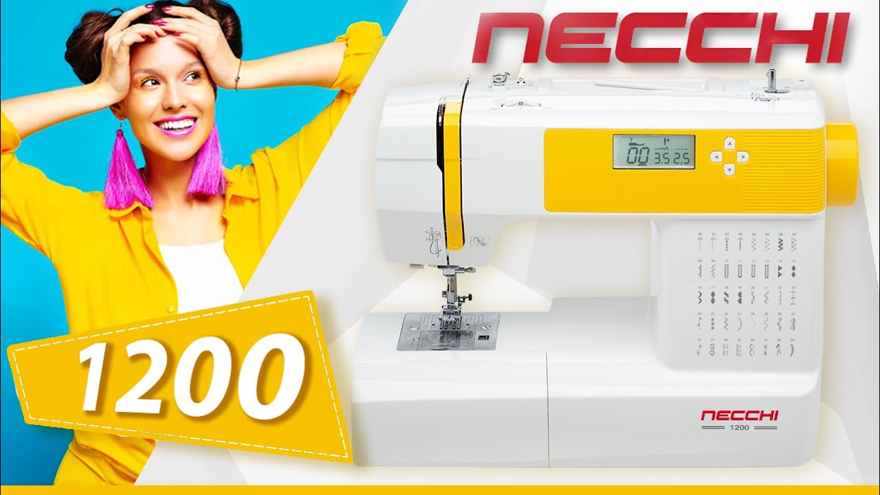 Компьютерная швейная машина NECCHI 1200 | Заправка, основные операции, характеристики, комплектация
