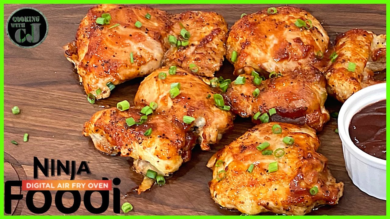 NINJA FOODI OVEN BBQ BAKED CHICKEN THIGHS! | Ninja Foodi Oven Recipe!