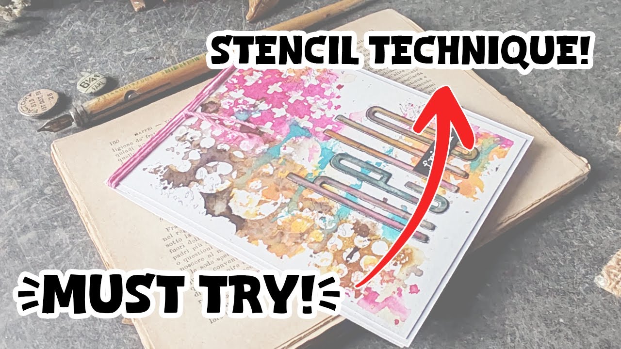 MUST TRY TECHNIQUE - With Stencils and Tim Holtz Distress Inks! - Hello Cardmaking // Zoey Scarpelli
