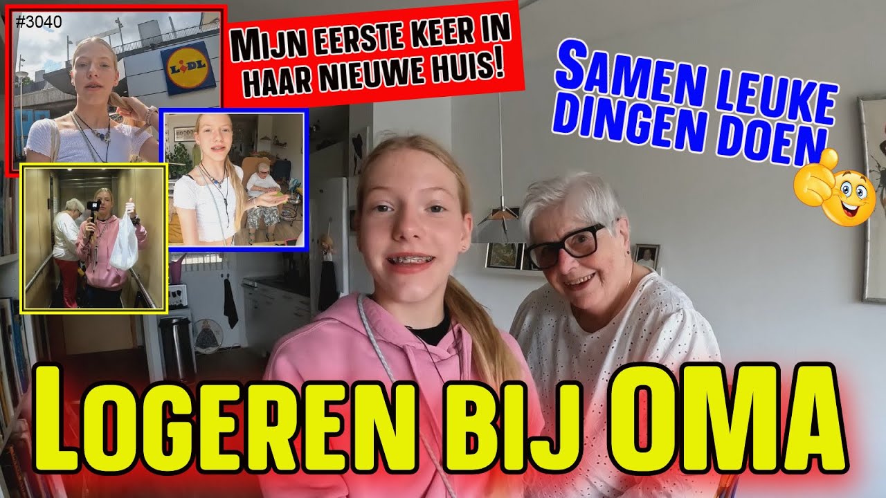 Logeren bij OMA en SLAPEN op een LUCHTBED. Als dat maar GOED GAAT. Oma-Kleindochter FUN  #3040