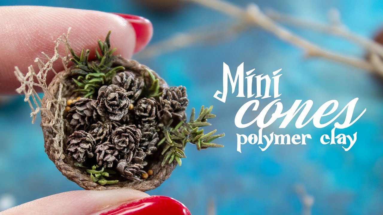 The smallest pine cones in the world! 😲 How to make mini polymer clay pine cones