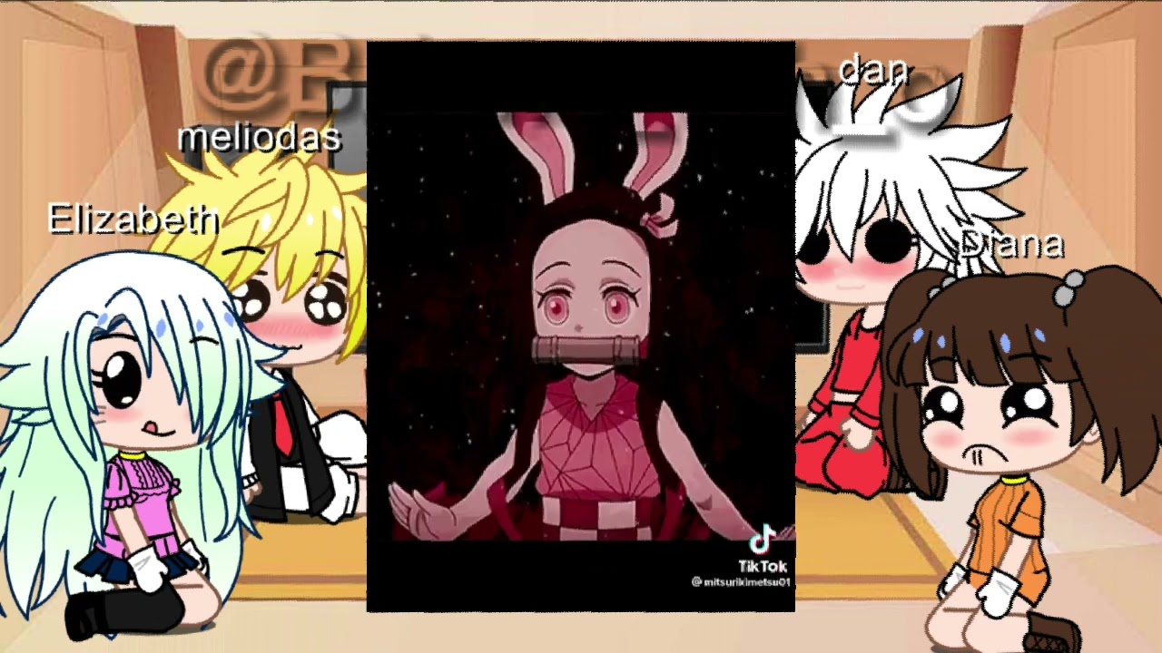 meliodas reacciona a nezuko