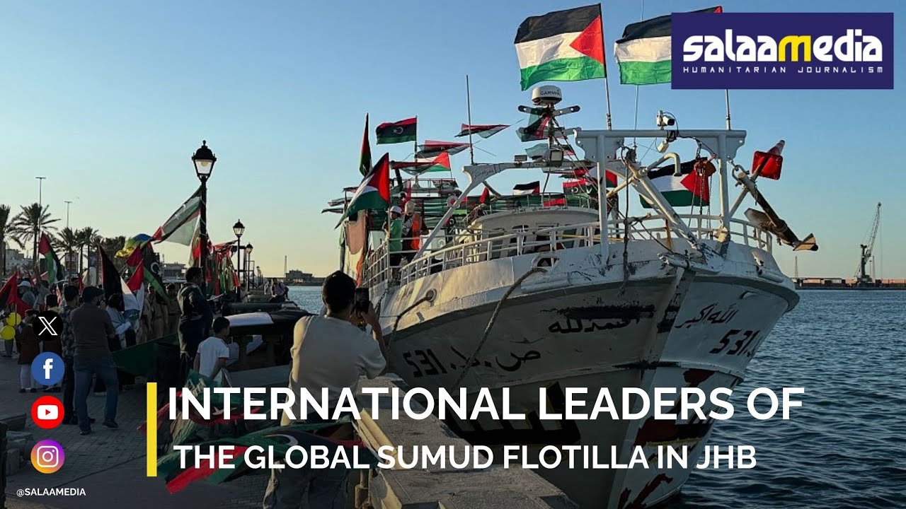 International Global Sumud Flotilla leadership speaking from Johannesburg.