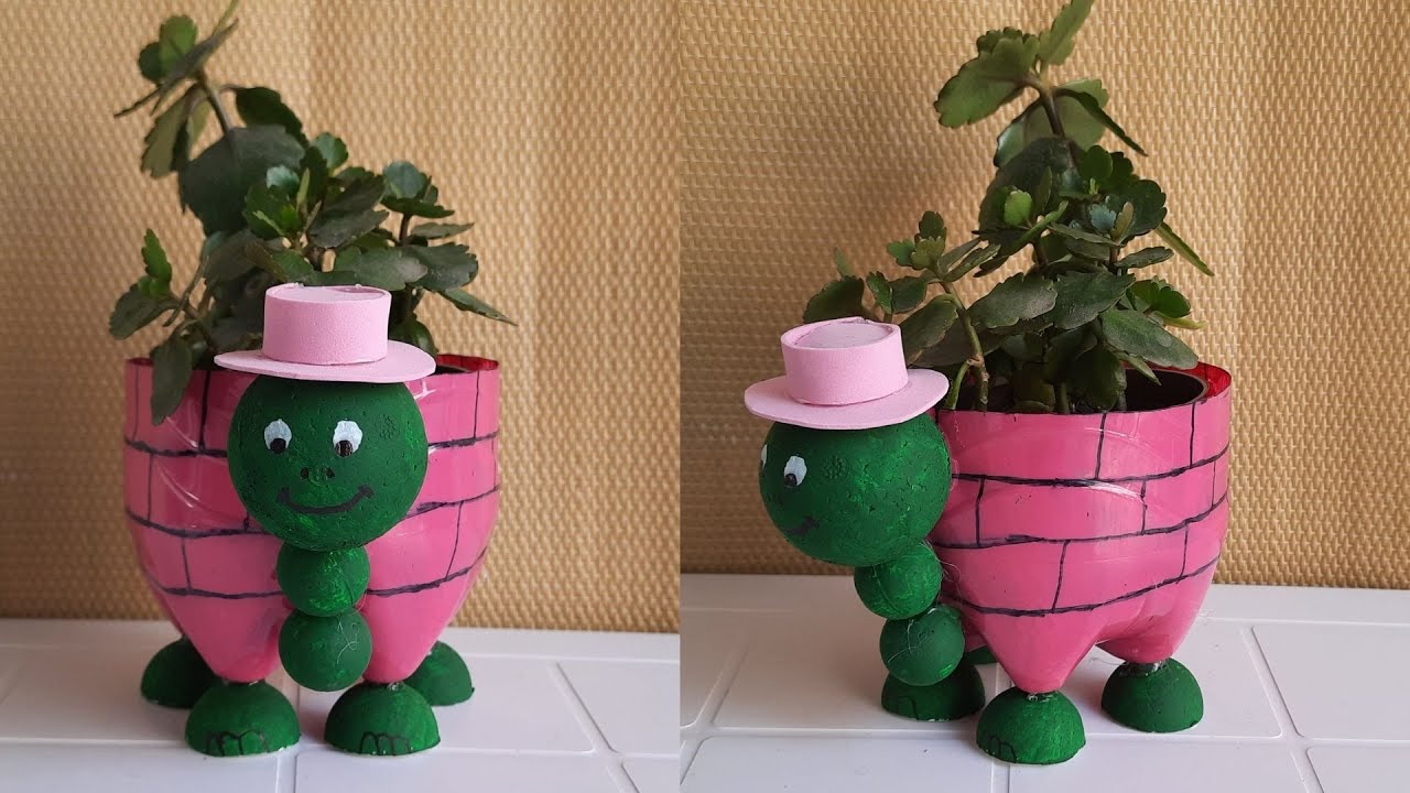 Tartaruga feita com Garrafa Pet - [Reciclagem com o Passo a Passo]🐢