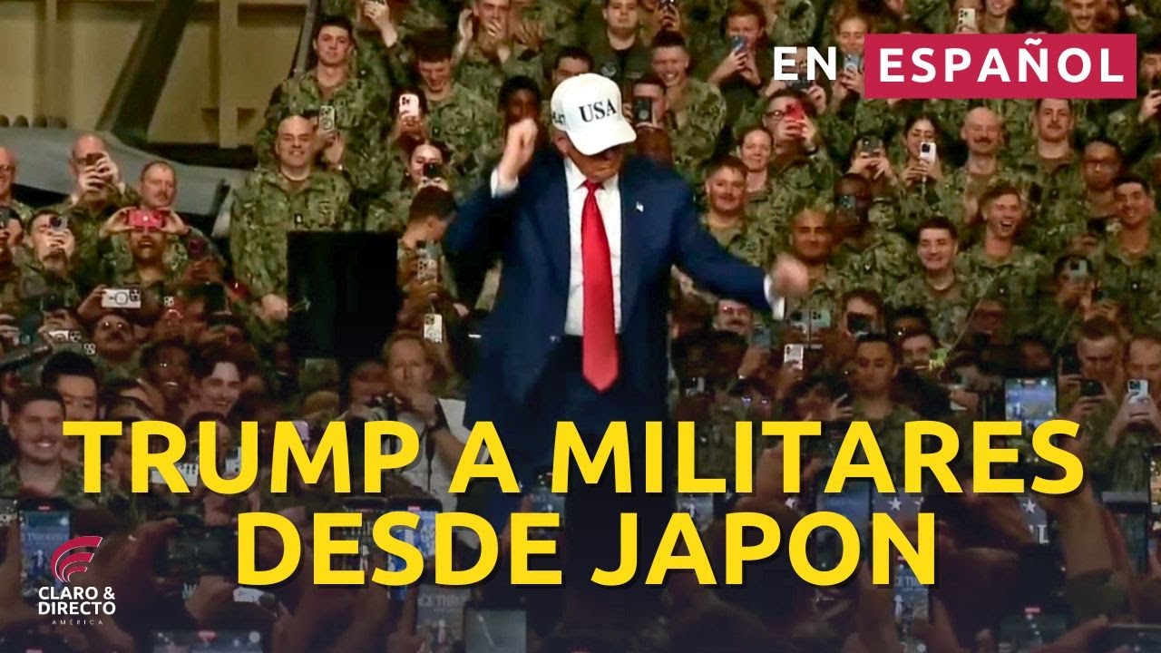 Donald J. Trump en discurso a bordo del USS George Washington en la Base Naval de Yokosuka en Japón.