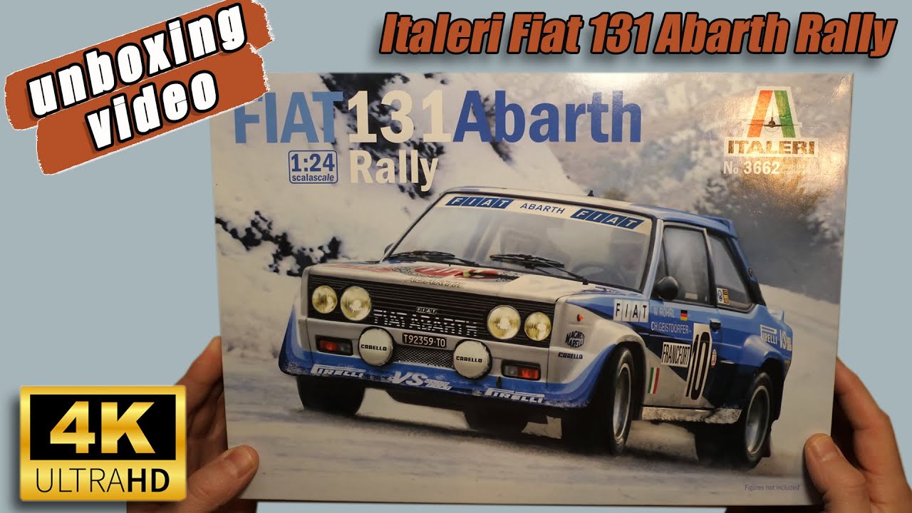 Fiat 131 Abarth Rally Italeri - unboxing video 4K Ultra HDD
