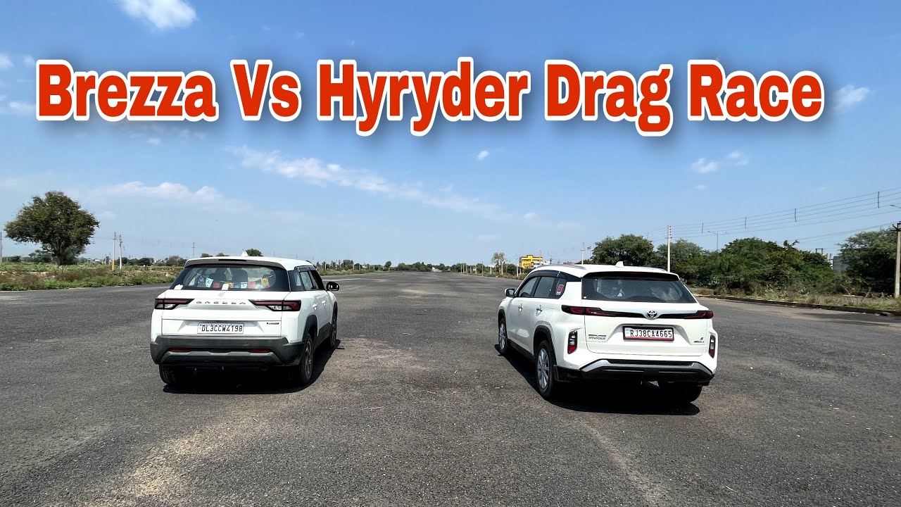 Brezza Vs Toyota Hyryder DRAG RACE 🏁
