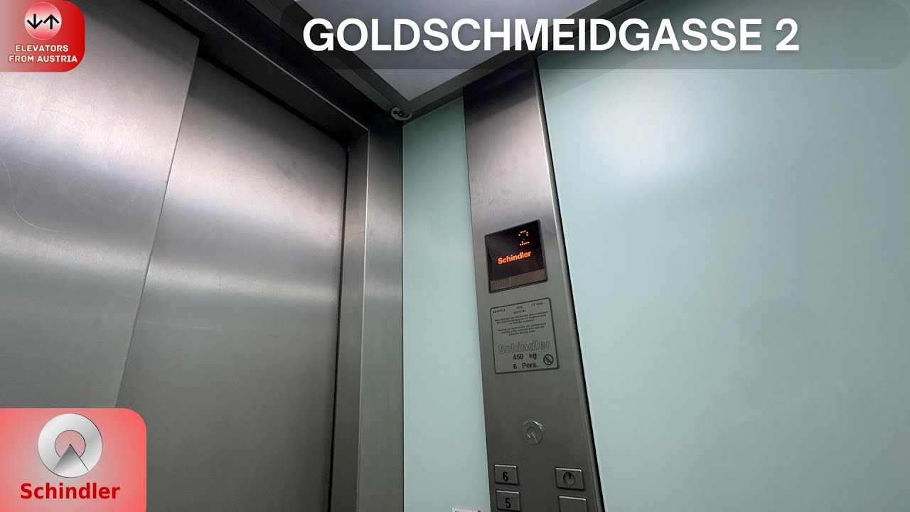 2005 Schindler 5400 MRL traction elevators + D-Series locked@Goldschmeidgasse 2, Vienna, Austria