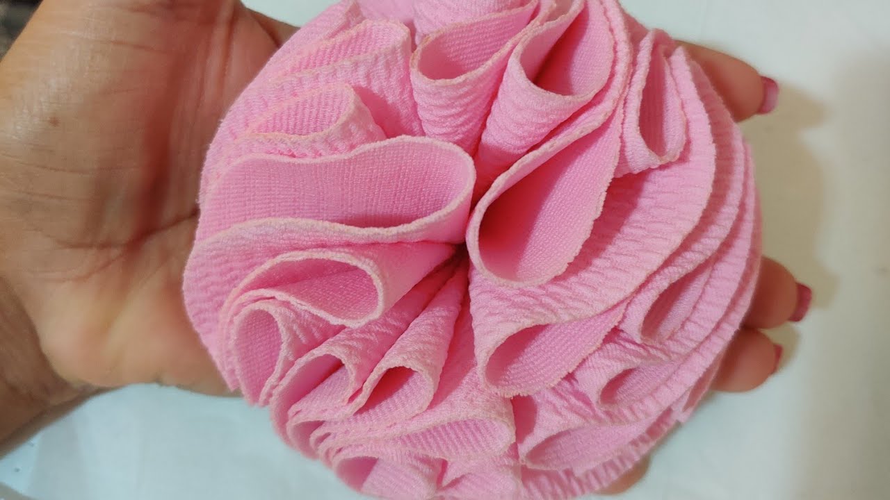 flor moño de tela para gorritos o banditas ✨#isandrycreations