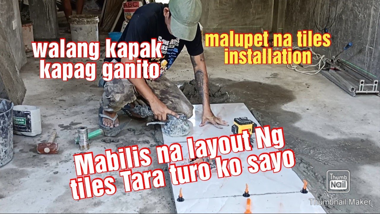Mabilis na layout Ng tiles,At tamang pagkakabit Ng tiles panuodin mo ito sigurado matututo ka