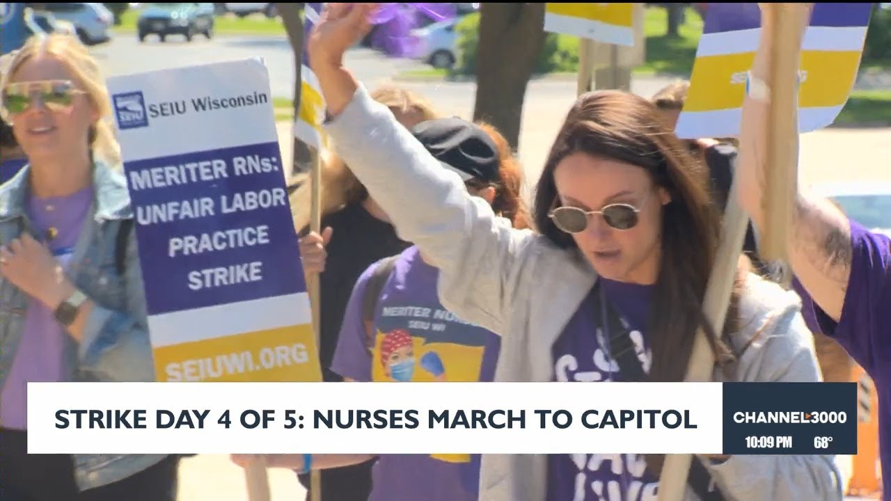 Strike day 4 of 5 nurses march to Capitol