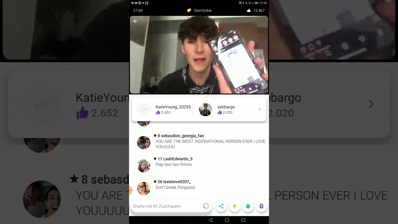 Younow LS Dion 01-21-20 with a little bit of Sebb 💕💕