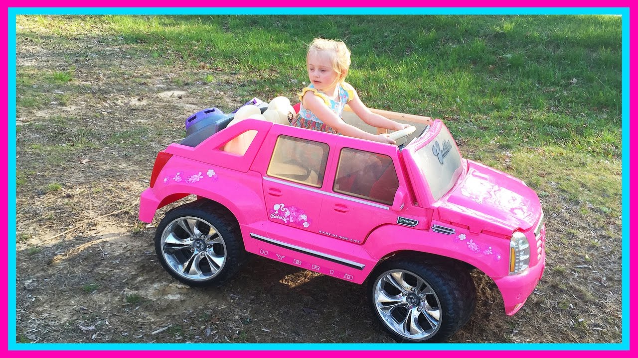 Barbie Power Wheels Ride On Car & Step 2 Roller Coaster Toys for Kids W/ Pink Supergirl Superhero