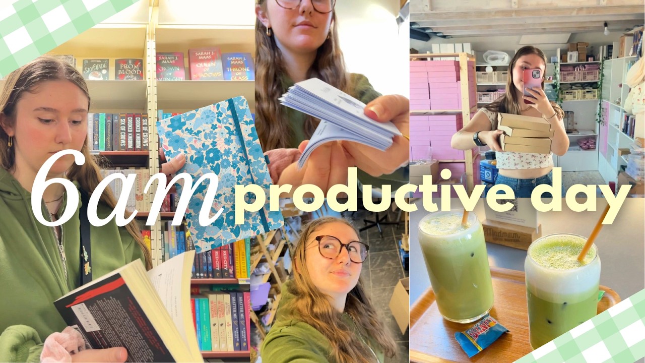 6am productive day in my life! *realistic* | shopping, packing orders, going to the office