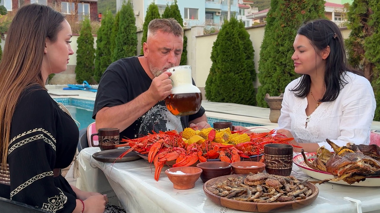 Переехали в Болгарию и сразу за РАКОВ! Ужин с Семьей из Морепродуктов