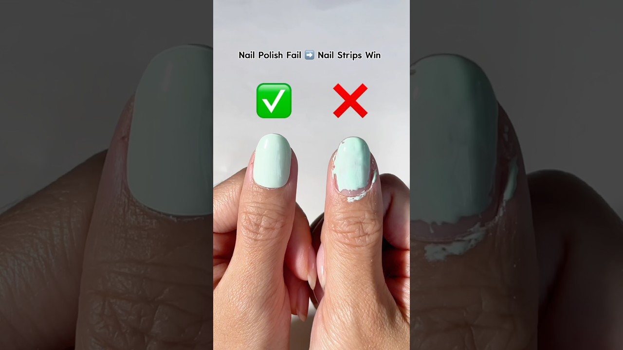 My Green Polish Disaster&hellip; Saved by Nail Strips! ✨ #nails #springnails #nailinspo #shorts