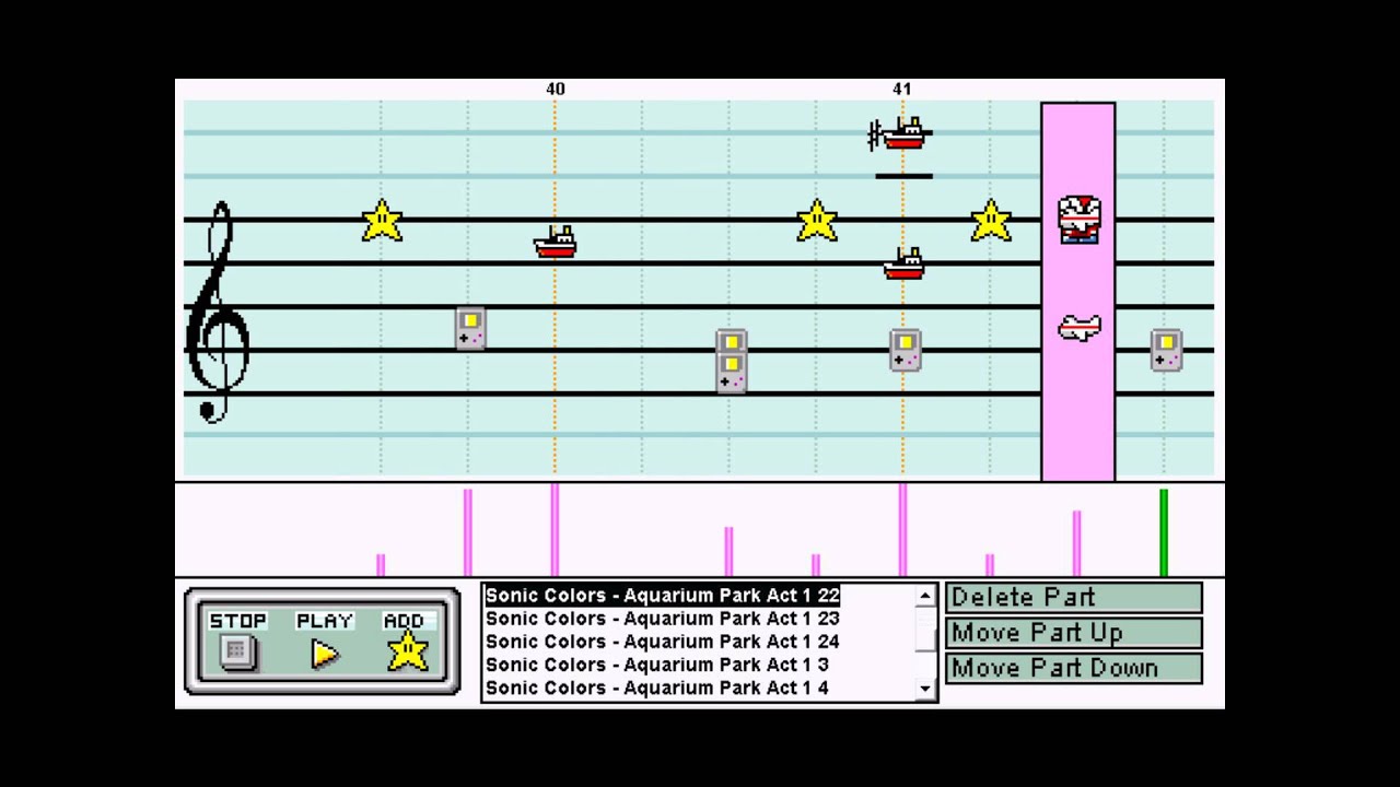 Aquarium Park Act 1 from Sonic Colors on Mario Paint Composer
