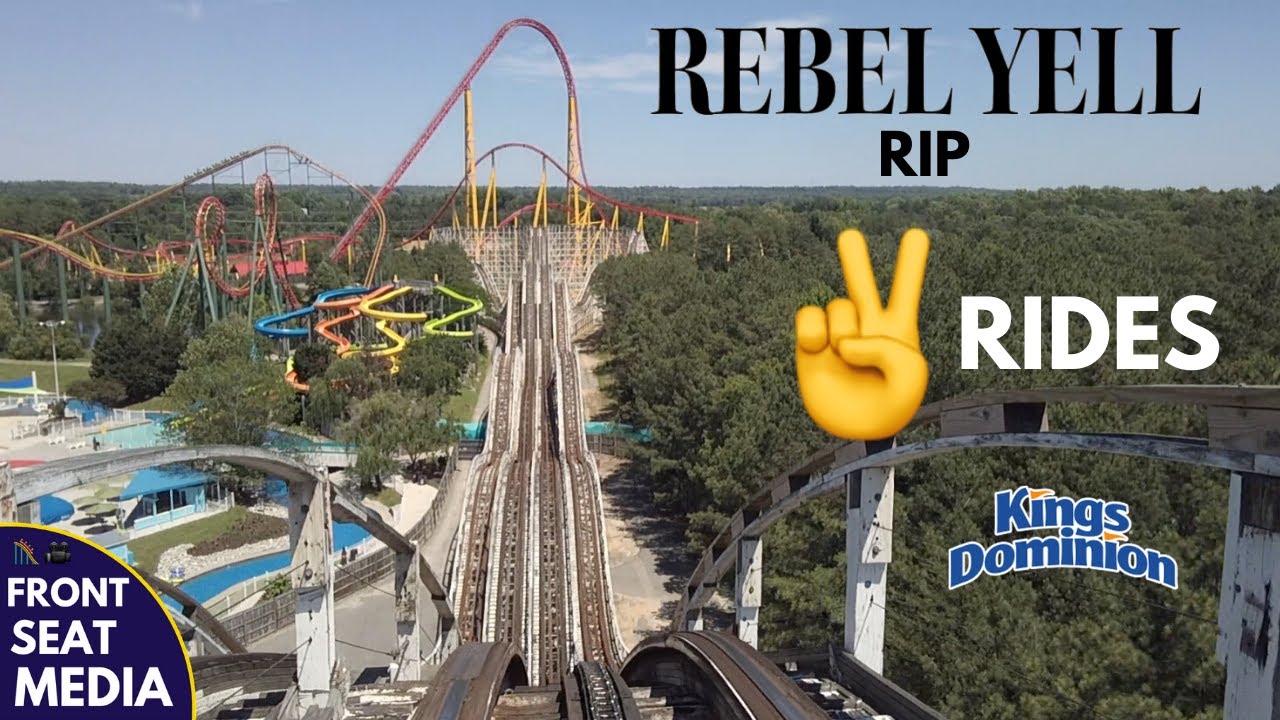 Two Rides on Rebel Yell roller coaster at Kings Dominion REST IN PEACE