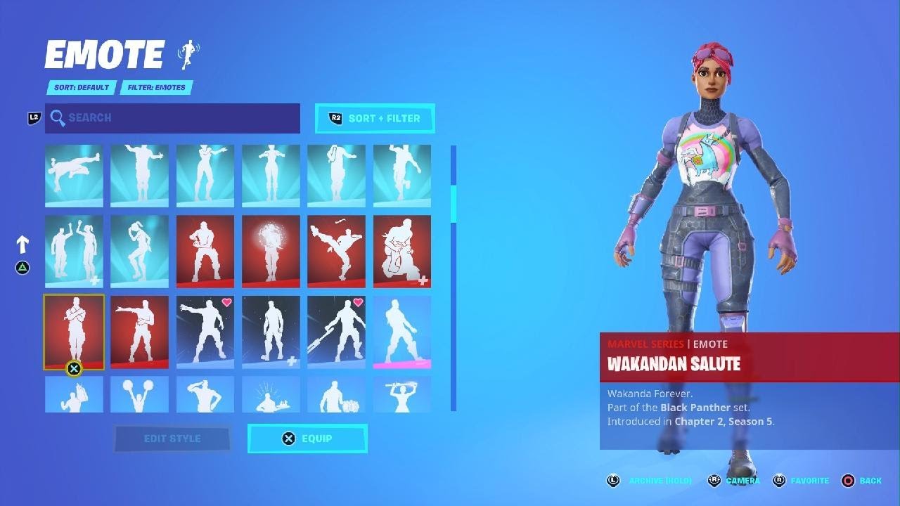 all my emotes with brite bomber