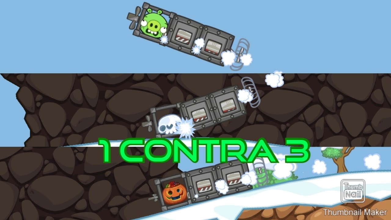 Bad piggies. Una Cerdo contra 2 secuaces!
