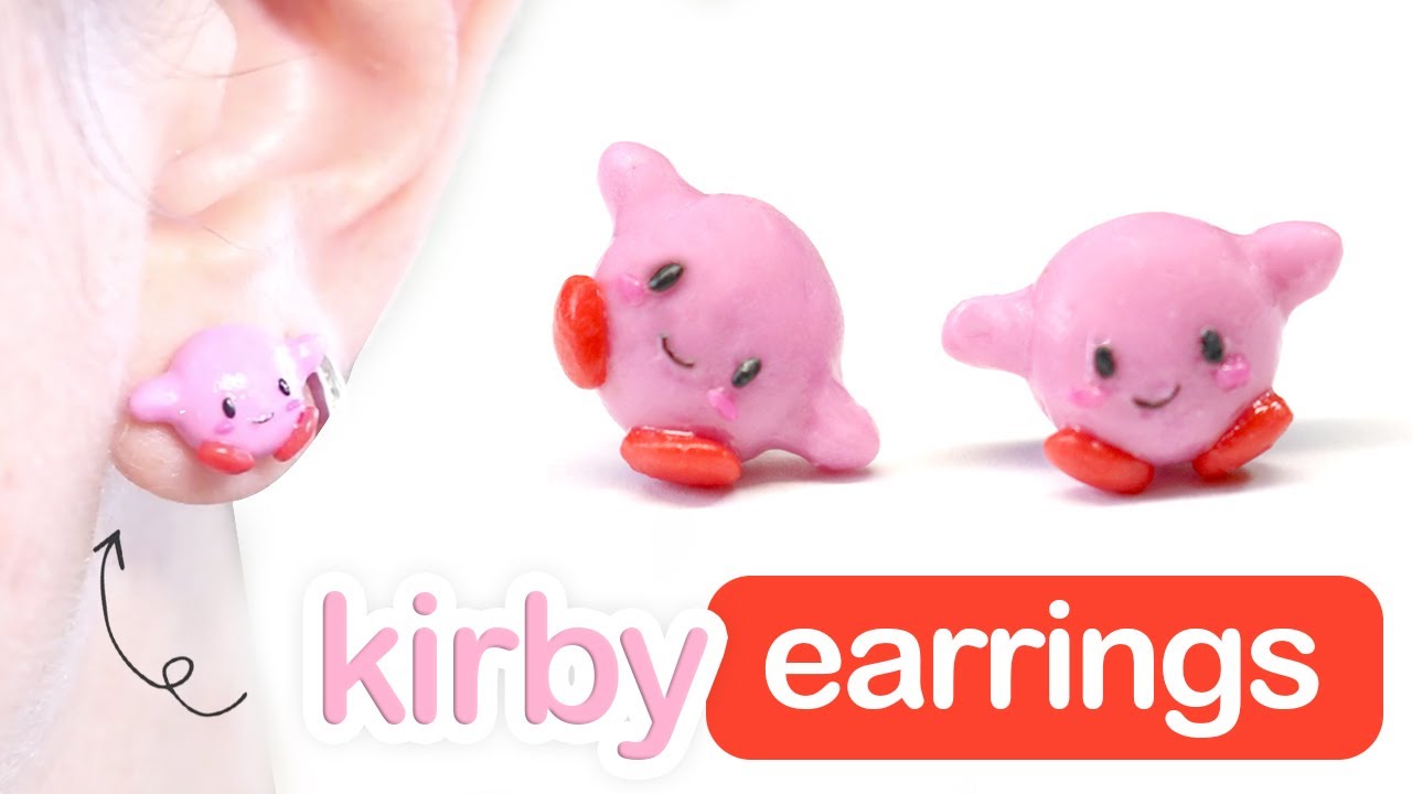 Kirby Earrings Polymer Clay Tutorial - Easy, Kawaii Gifts!