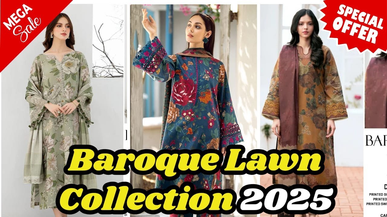 Baroque Lawn Collection 2025 | Baroque Summer Collection | Elevate Your Summer Wardrobe Shop Now!