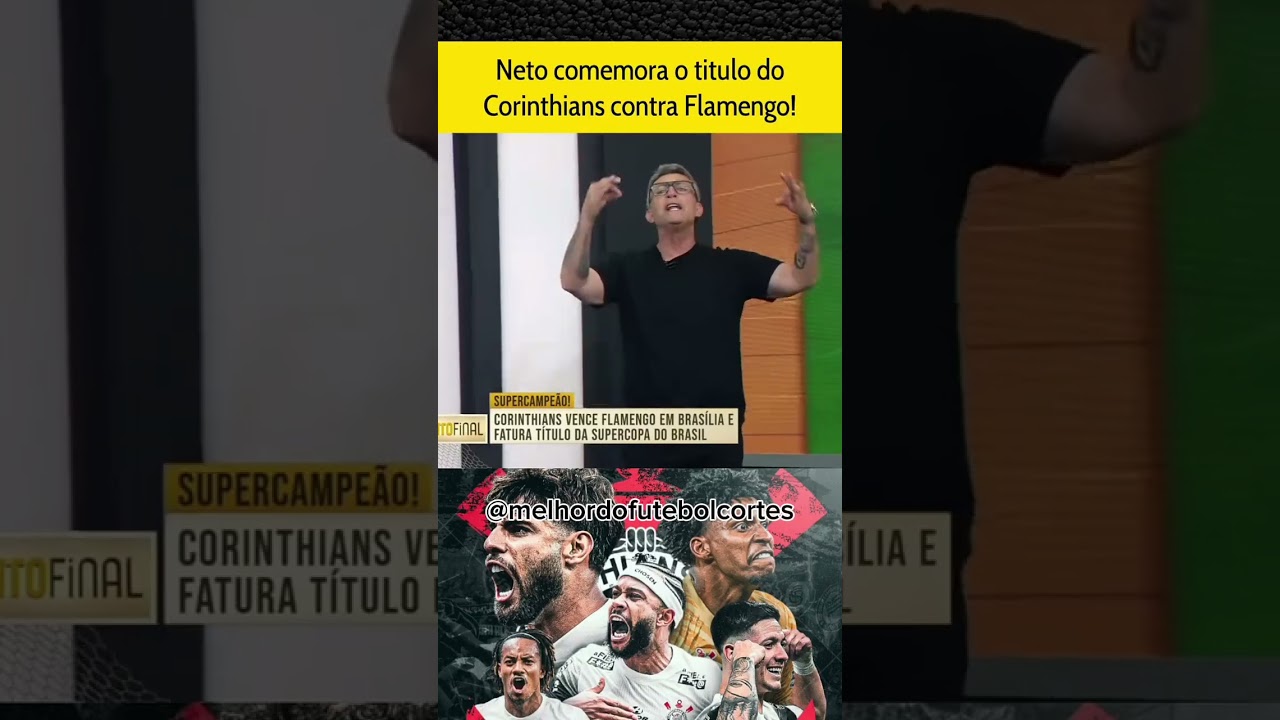 Craque neto comemora o título do Corinthians contra o flamengo 