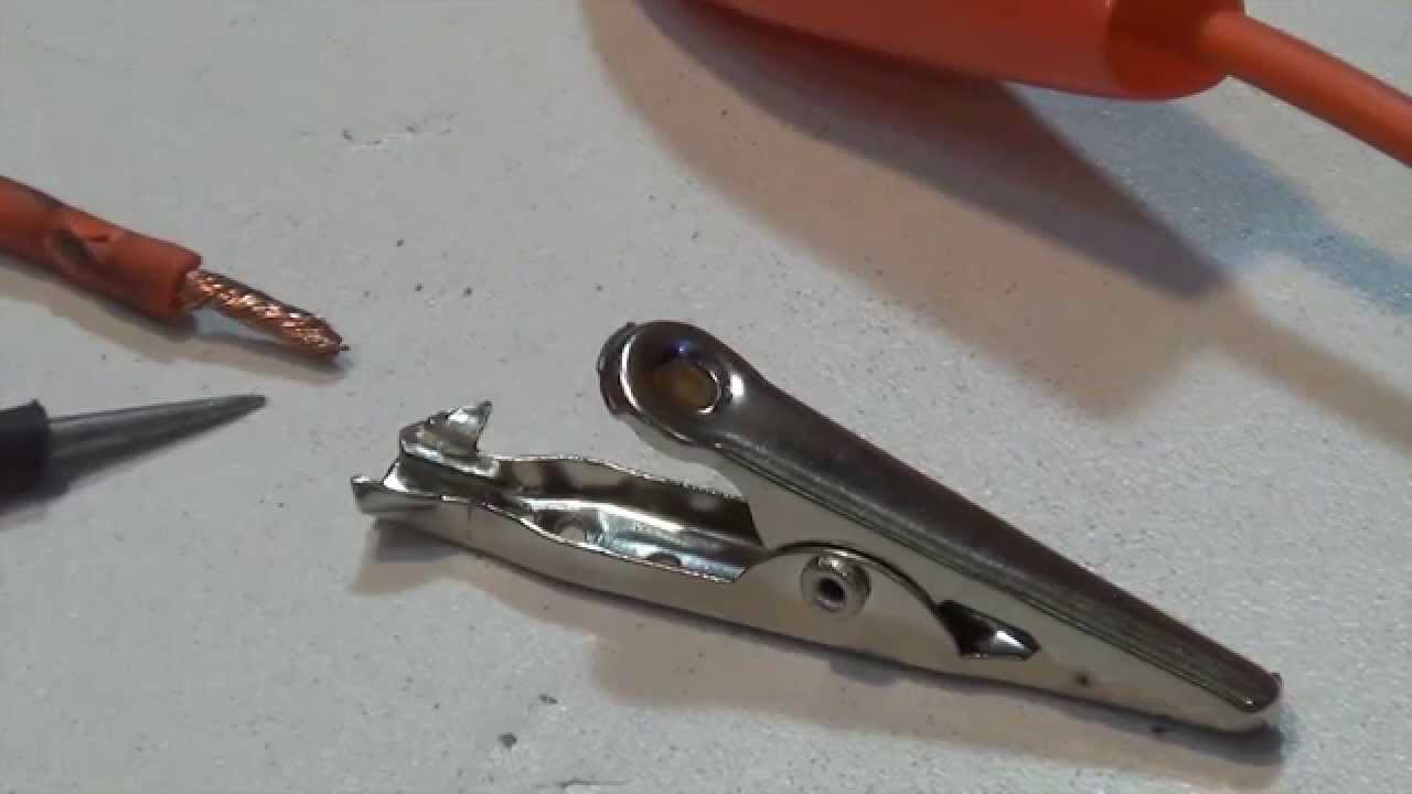 Improving Test Leads or Clip Leads by Soldering the Wire to the Alligator Clip