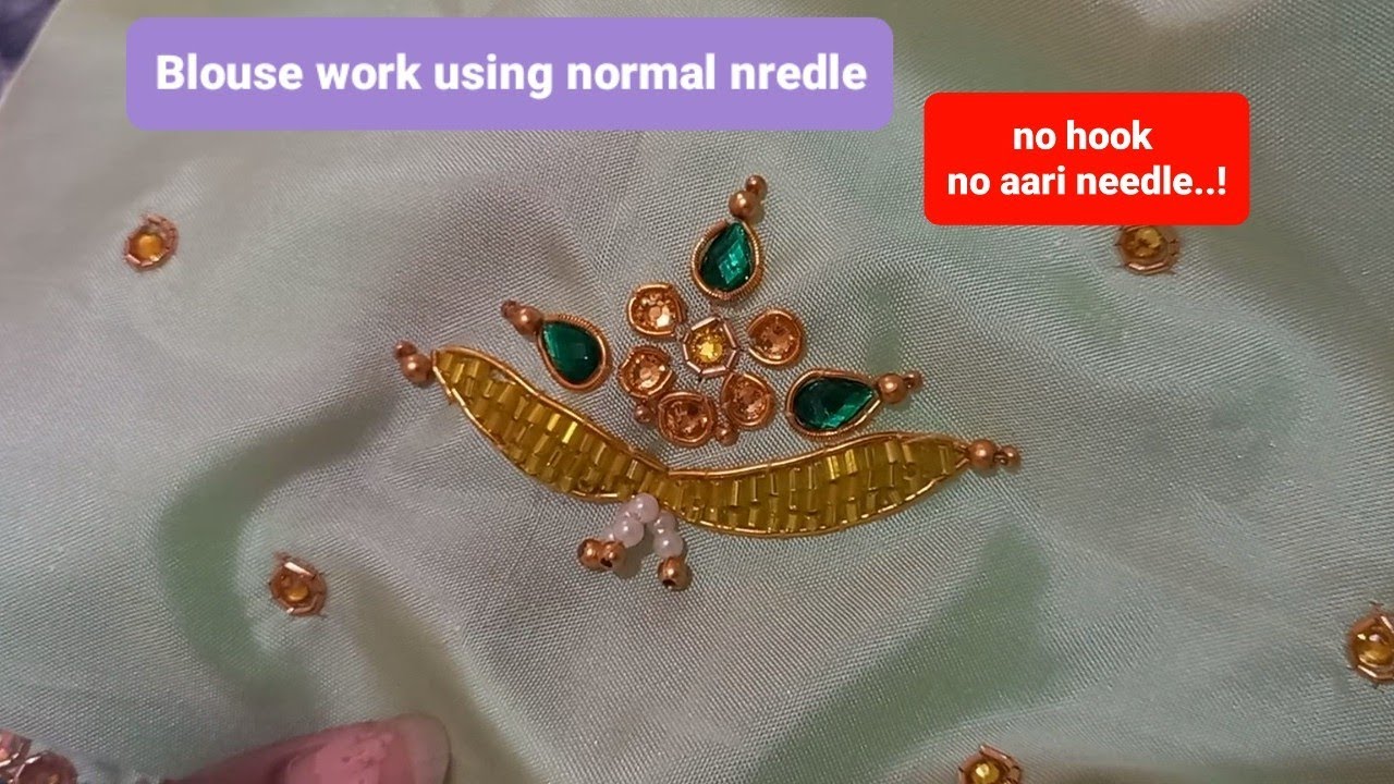 Beautiful and easy aari work with normal needle|Maggam work
