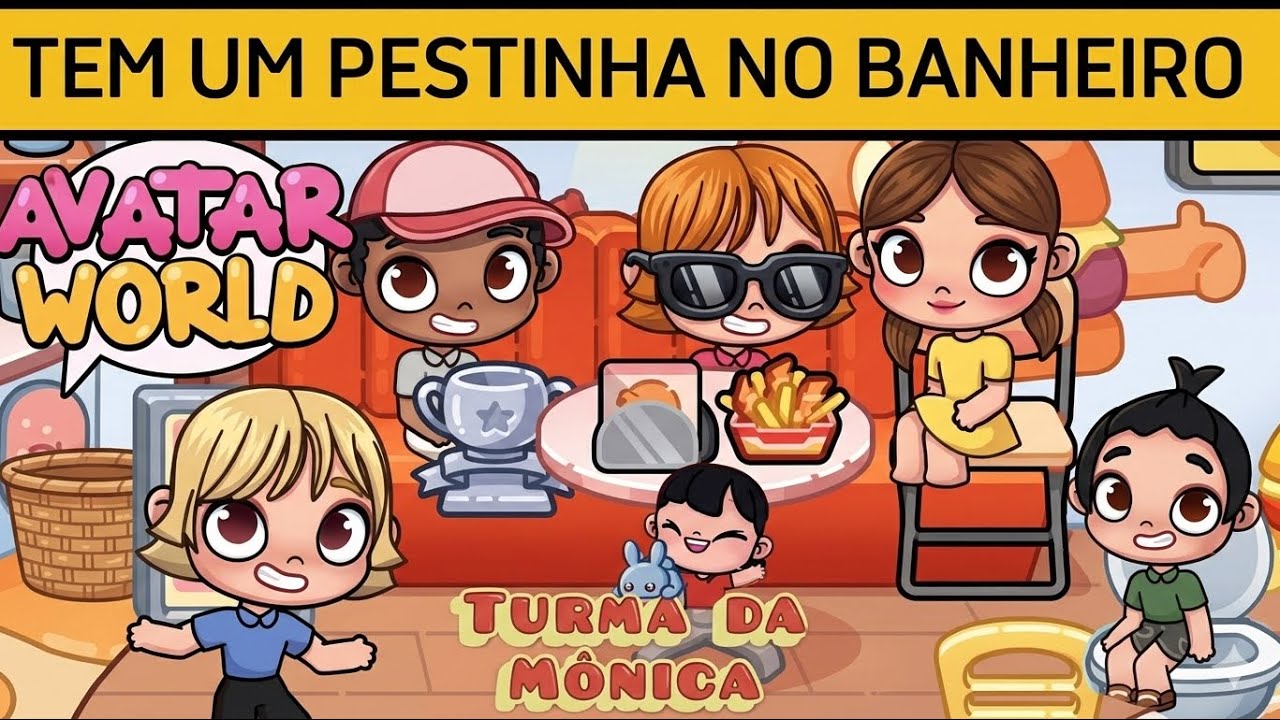 Turma da Mônica no Avatar World 🐰Tem um Pestinha no Banheiro 🤩