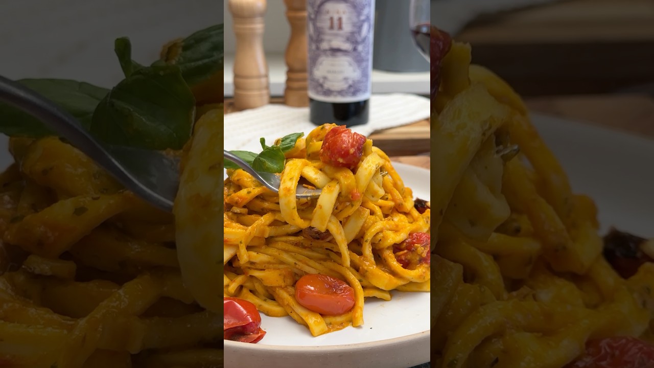 Pasta con salsa de tomates asados! #receta #comida