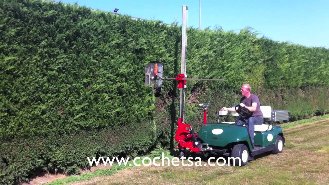 Taille haie sur voiture de golf